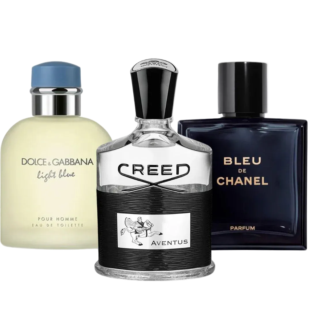 Combo di 3 profumi: Bleu de Chanel, Creed Aventus and Light Blue - 100ml