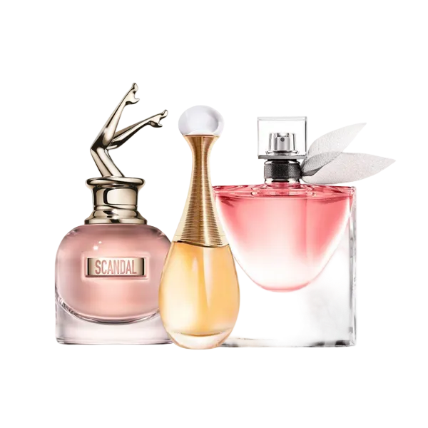Combo di 3 profumi: Jean Paul Gaultier SCANDAL, Dior J'ADORE and Lancôme LA VIE EST BELLE - 100ml